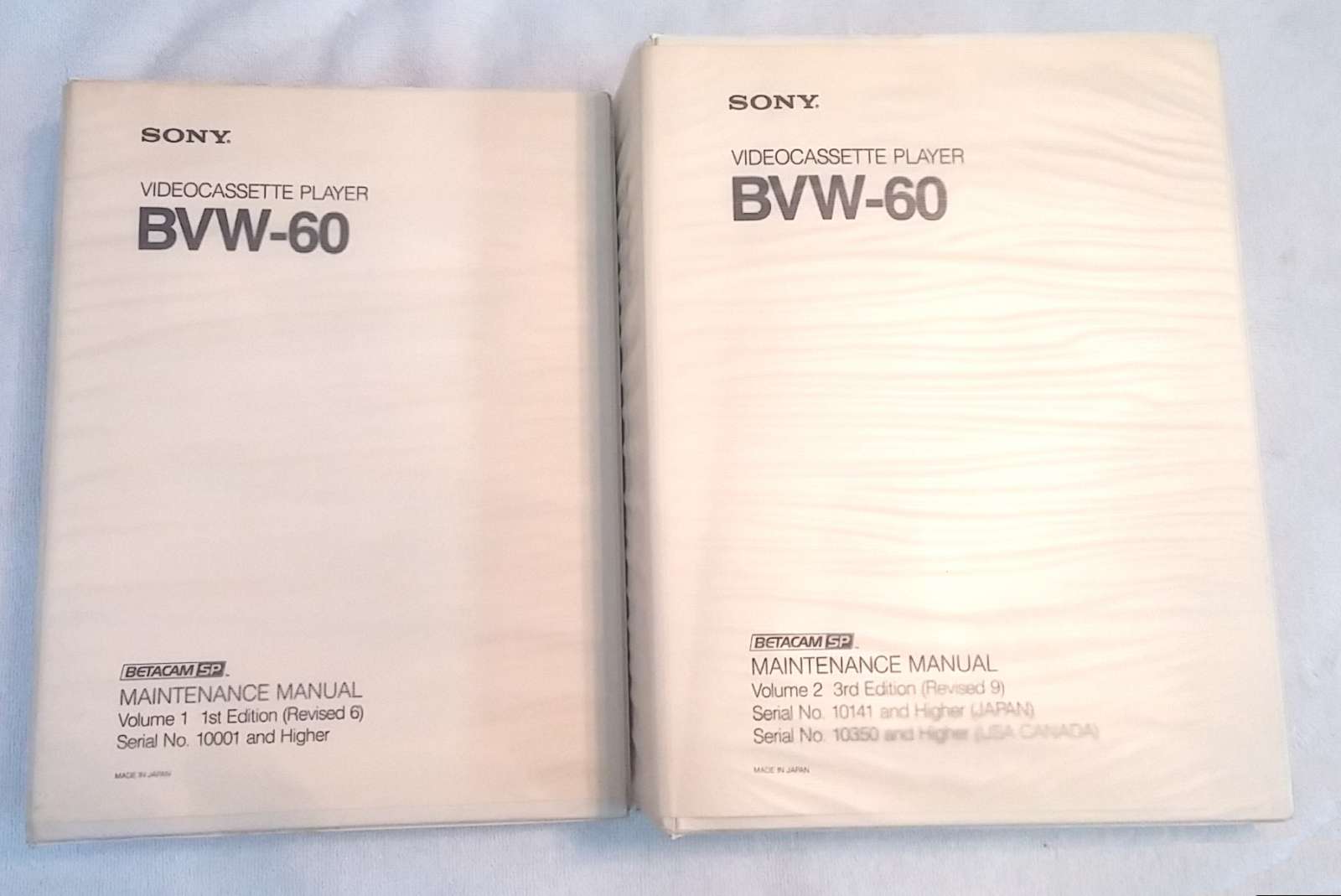 SONY BVW-60 service manual